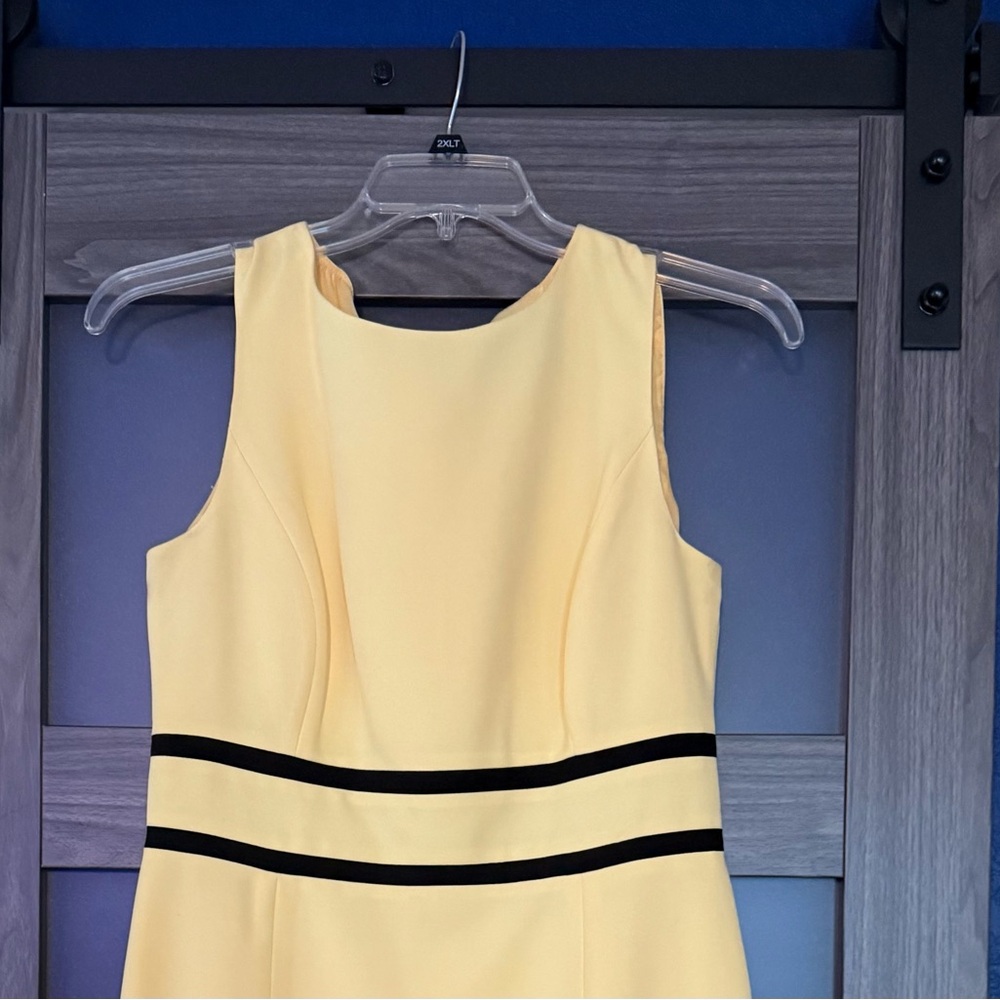 Elegant Yellow Dress with Black Accents